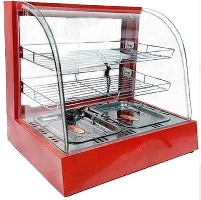 220V 60Hz Food Warmer Display Cabinet tempered glass